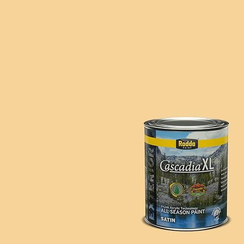 Vista 59 de Rodda Paint CASCADIA ZERO Interior Semi-Gloss Paint & Primer in One, Quart, Gold Tweed