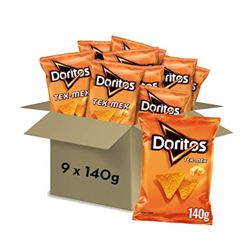 Doritos Tex-Mex 140g - Sabor a Queso - Pack de 9