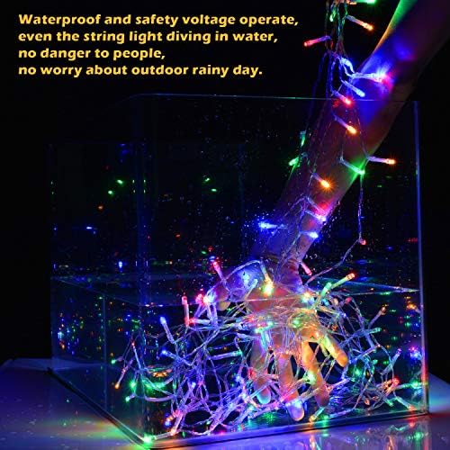 IMAGE Curtain Lights 6x3m Mains Powered 8 Modes String Curtain Light with 600 LEDs Waterproof Outdoor Garden Light Wedding Decoration Christmas Party Lighting, Multicolor