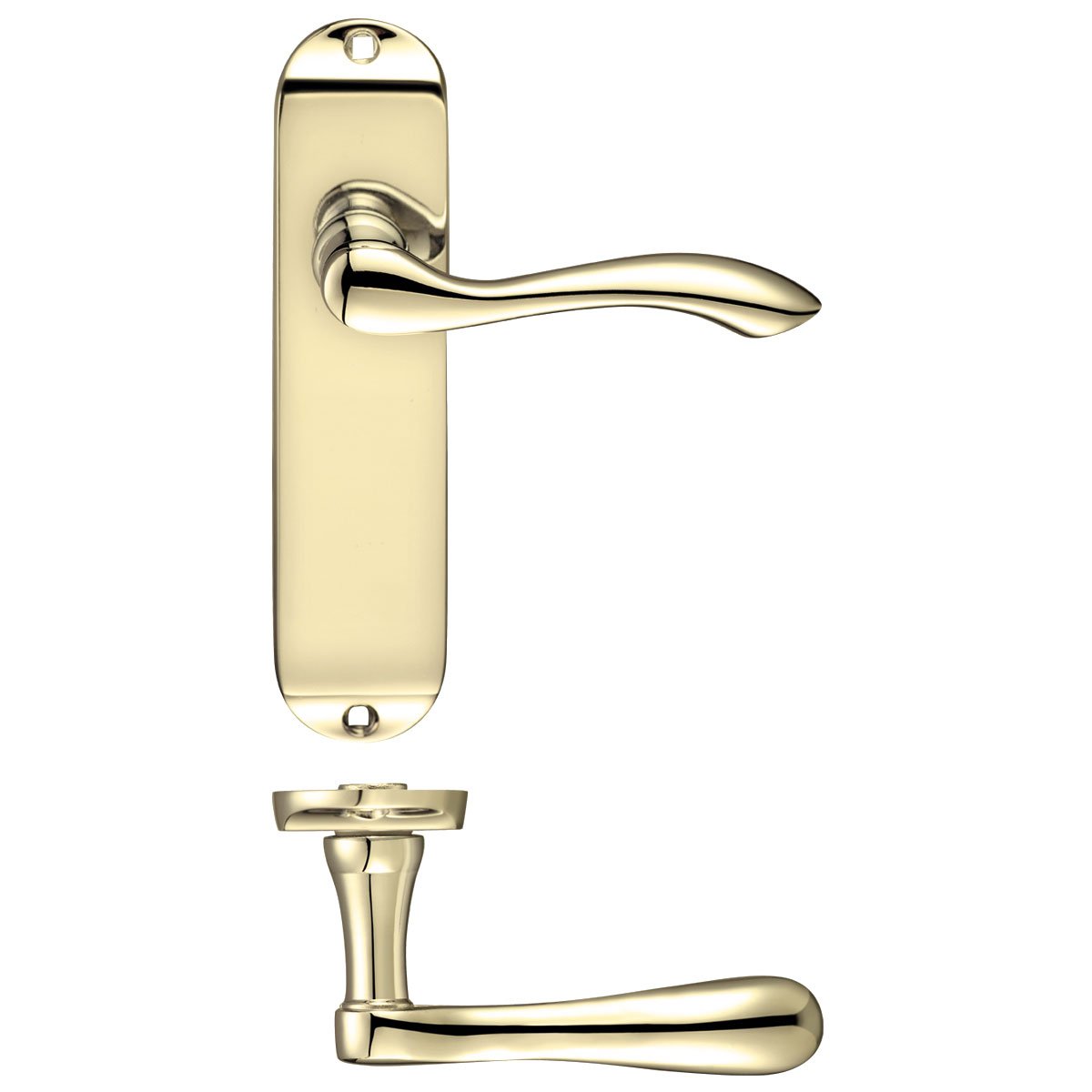Zoo Hardware Arundel Door Handle On Backplate - Latchset - Electroplated Brass