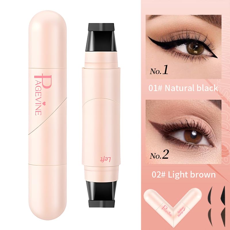 Winged Eyeliner Stamp Double Sided Negro Waterproof miniatura 5