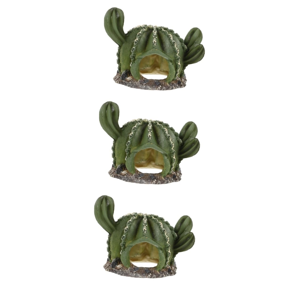 BESPORTBLE 3piezas Cueva para Reptiles Forma De Cactus Refugio Natural para Geckos Serpientes y Anfibios para Terrarios y