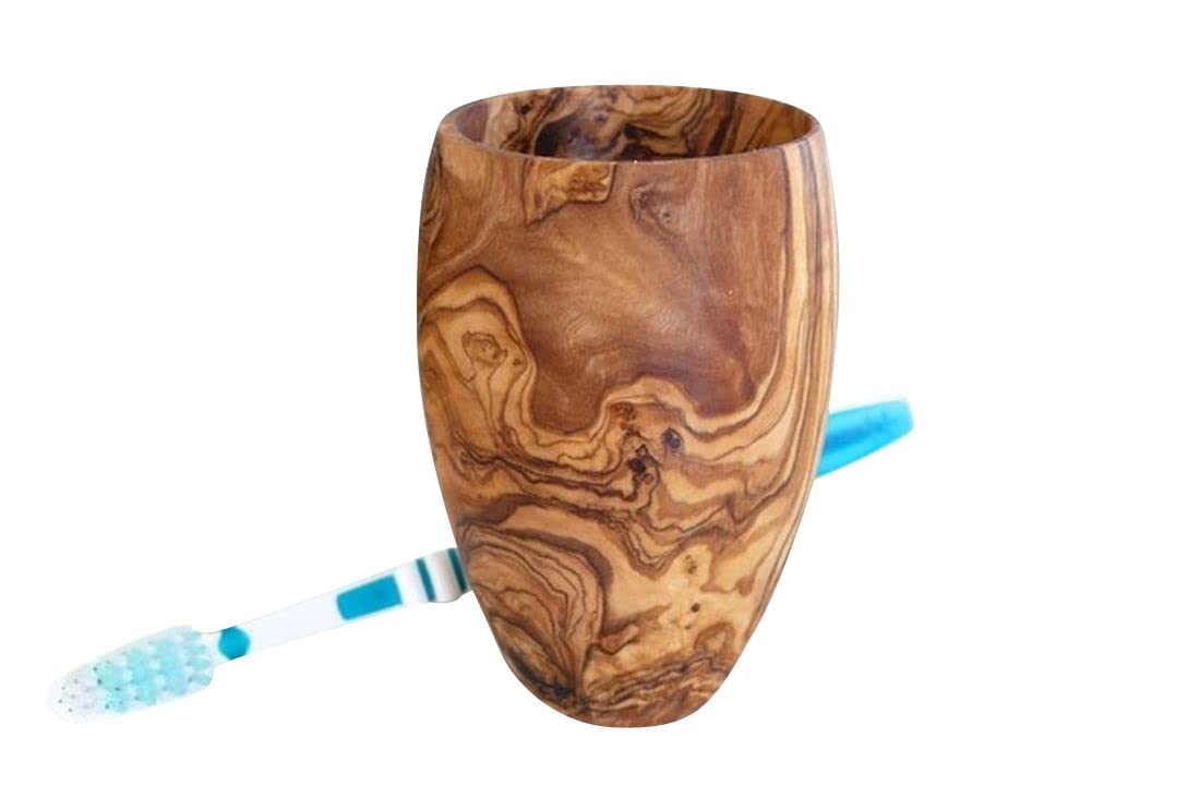 DOM Tooth Brush Cup Made of Olive Wood