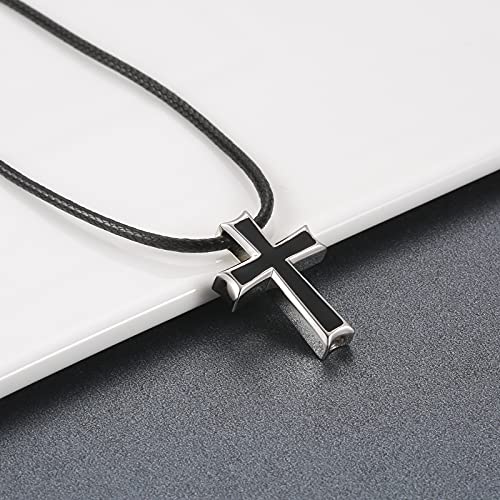 Men Cremation Necklace for Ashes - 925 Sterling Silver Cross Celtic Knot Wing Skull Keepsake Urn Pendant Ash Holder Jewelry Memorial Gift Unisex2
