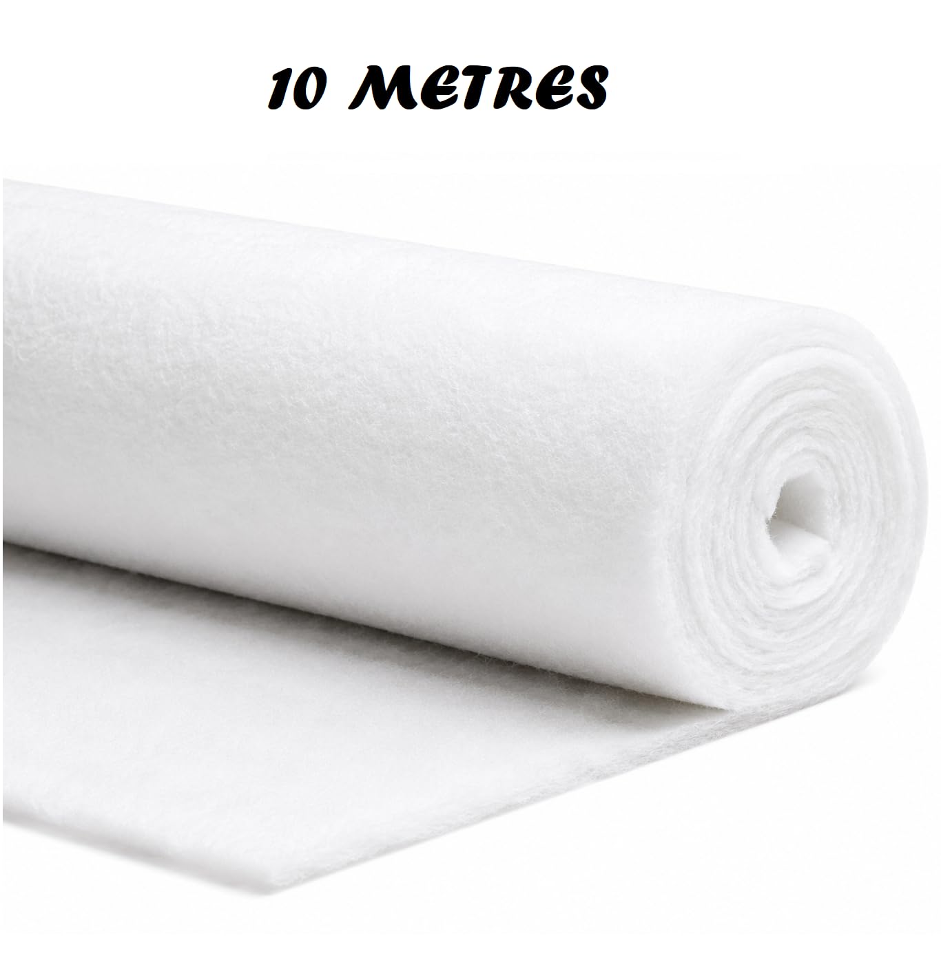 Ouate au Mètre 100 g/m² - Largeur 150 cm - Molleton 100% Polyester - Rembourrage Couture, Patchwork, Matelassage, Ameublement - Longueurs de 1 à 10 m (1000, Centimètres)