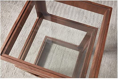 Table basse moderne salon avec support rangement en verre