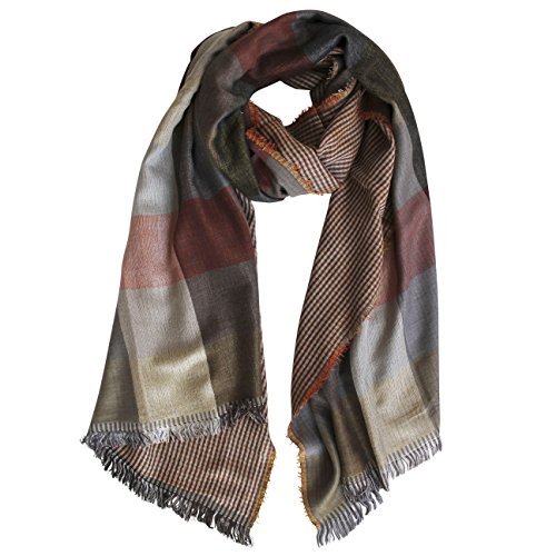 FERETI® Sciarpa Seta Uomo Arancione Ocra Pashmina