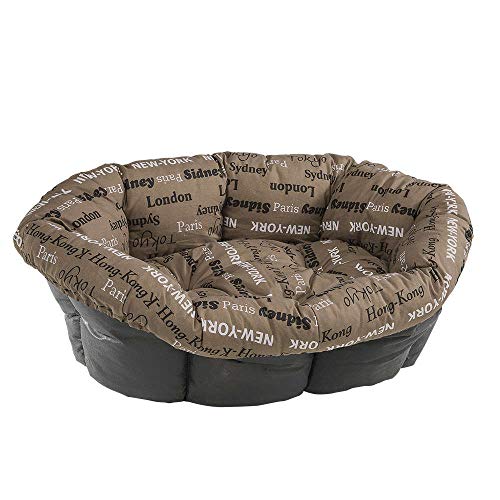 Ferplast Ersatzpolsterung für Hunde- und Katzenboxen, gepolstertes Kissen für Kunststoffboxen (Nicht im Lieferumfang enthalten), waschbar, verstellbar, 85 x 62 x 28,5 cm (Höhe), Farbe: Braun