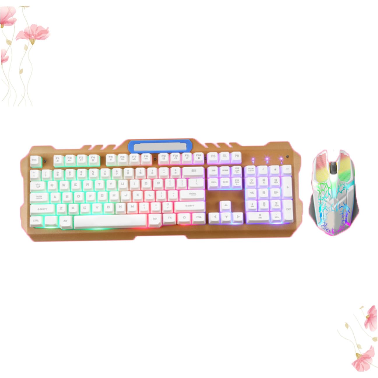 DOITOOL Conjunto De Teclado y Retroiluminados Teclado Mecánico con Ratón USB Cómodo para Teclas y Cómodos para Uso Computadora