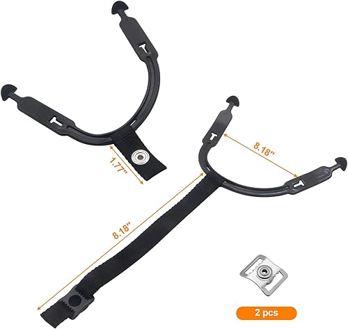 Miniatura 2 de 1 juego de correa de barbilla para casco de hockey con 2 broches de presión fortalecidos de acero inoxidable, trabillas de hockey para casco de