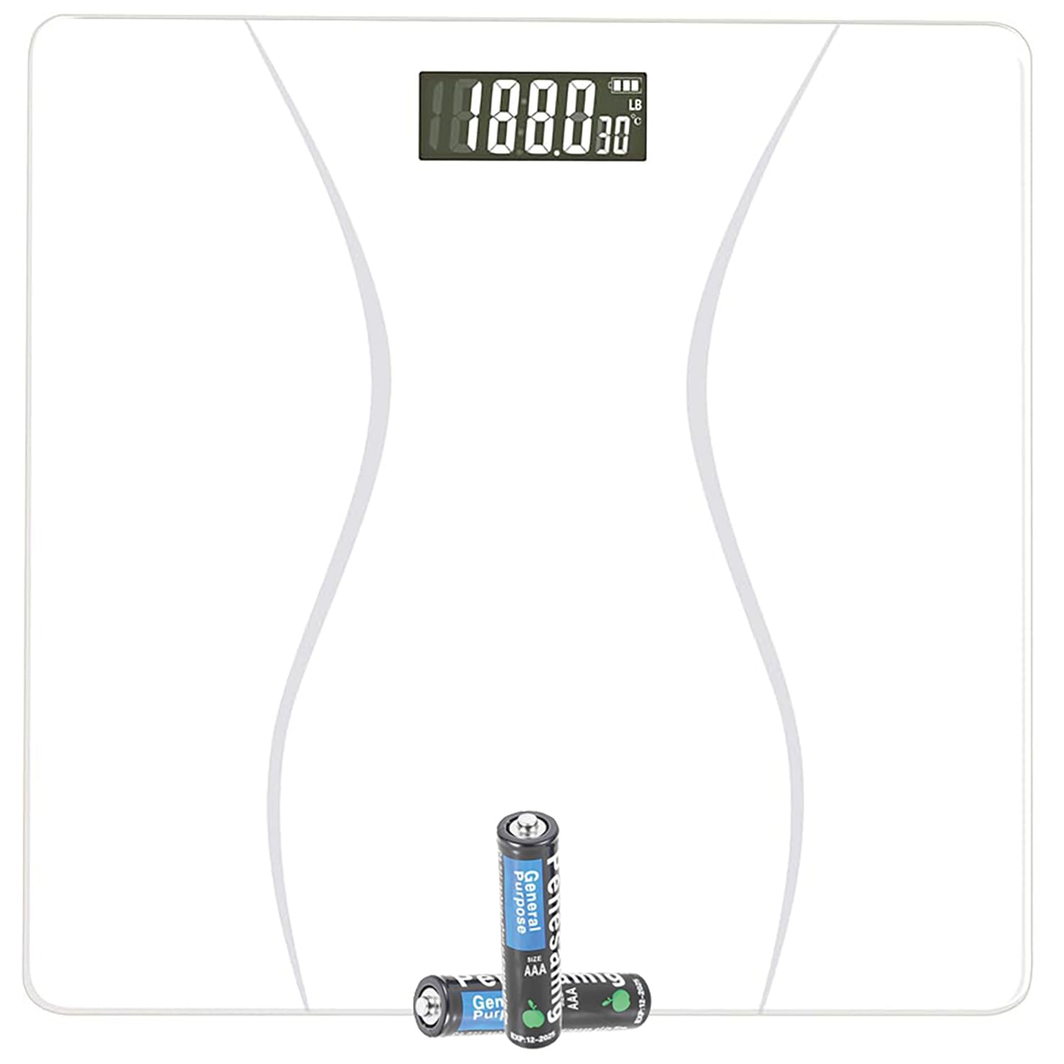Scale for Body Weight Digital Bathroom Scale Weight Scales for People Body Scale White Max 400LB 180KG 2