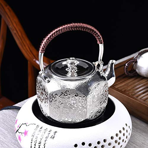 Amazon｜シルバー ティーポット シルバー ポット バーニング