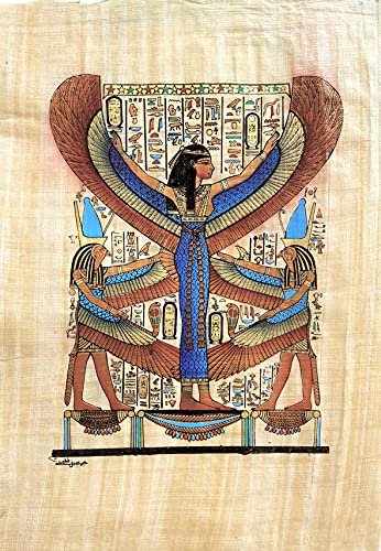 NileCart Collection of 4 sheets Egyptian papyrus paintings Original Hand Painted Papyrus Paper Ancient Egyptian size 9x13 in. handmade in Egypt. (ISIS Collection) - image 4