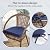WEOAVRY Outdoor Chair Cushions Set of 4, Waterproof Outdoor Patio Chair Cushions, Patio Furniture Cushions with Ties, Outdoor Wicker Replacement Seat Cushions, Navy Blue 19 x 19 x 2 Inch