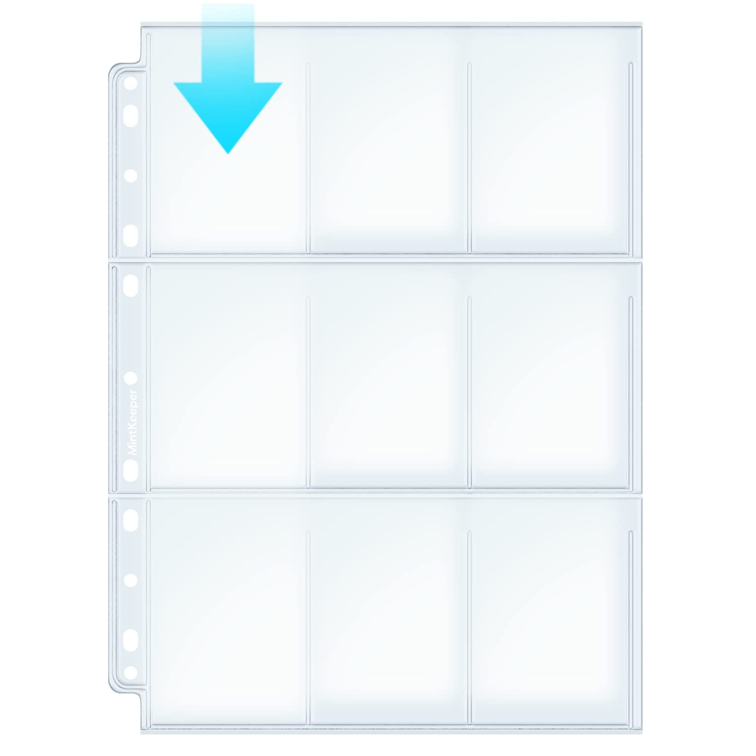MintKeeper - 9 Pocket Page Sleeves - Fits Standard Sized Trading Cards/Sport Cards