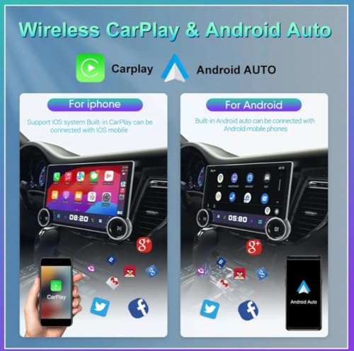 Image of Gemstone Diamond 2K (6 GB RAM + 128 GB ROM) Dual Knob 10.1 inch QLED Display Android auto and carplay Wireless car Stereo Music System (Free Mic)