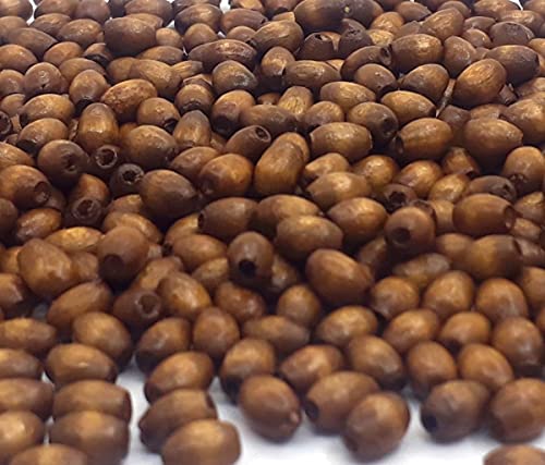 Pack of 1200 Wooden Beads 5 x 3 mm Oval Dark Brown Mini Spacer Wooden Beads with Hole for Threading for DIY Jewellery Making Bracelet Wooden Beads - Image 3