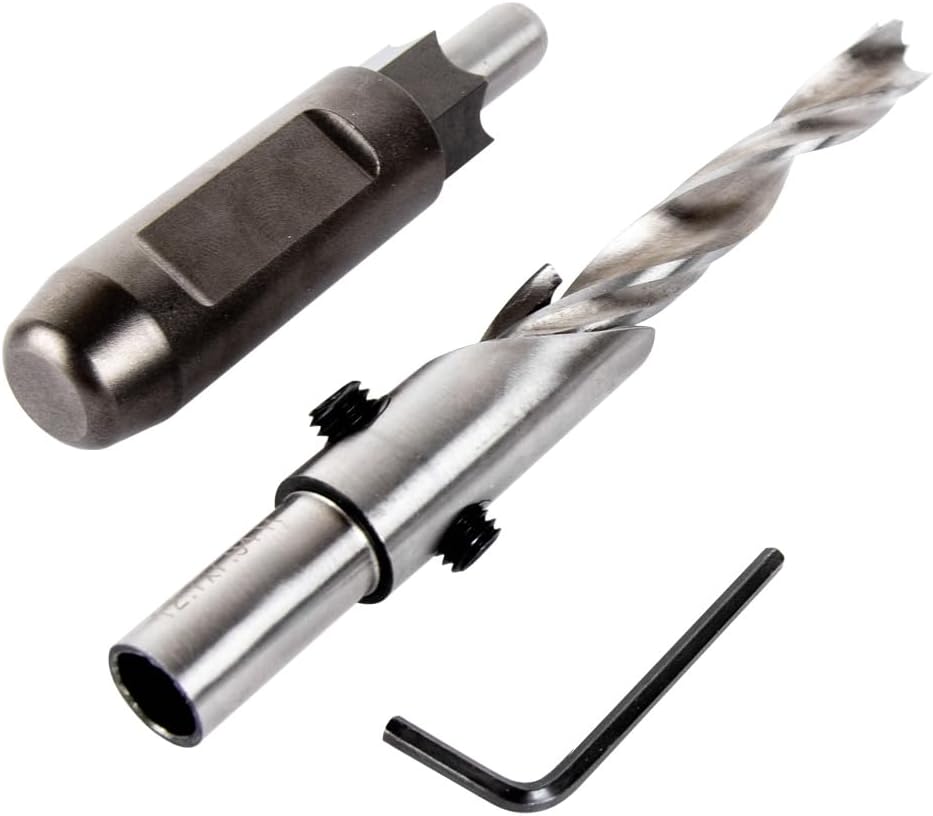 O'SKOOL hexagonal mortise chisel for 1/4" hex bolt & nut with counterbore drill bit ideal for making hexagonal holes in wood, CAE003