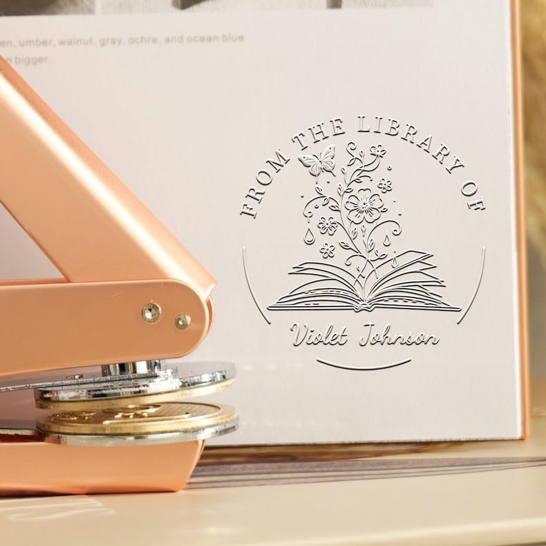 Custom Book Embosser - Ex Libris, from the Library of | Book Lover Gifts , Gift for Her