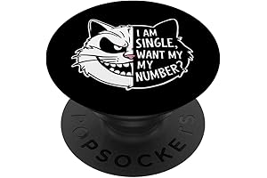 I Am Single Want My Number - Funny Cat PopSockets Standard PopGrip...
