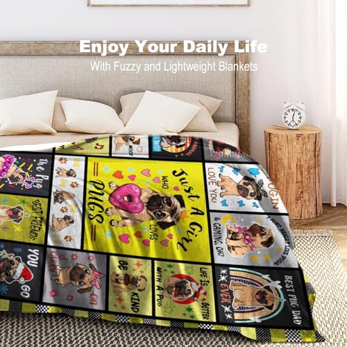 Zorkomr WERT-POYG10 Pug Dog Blanket Soft Warm Throw Blankets Best Pug Birthday Gifts For Pug Lovers Dog Blanket For Kid Women Adults,Puppy Blanket Bed Sofa Couch Christmas Decor 50 Inchx40 Inch thumb #5