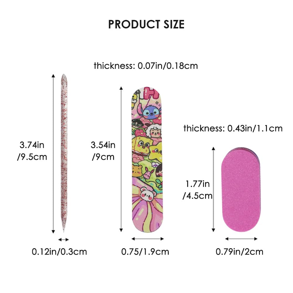 3pcs Set of Pink Nail Tools Including Nail Files Crystal Bars and Rectangle-Shaped Sponge Files Suitable for Art — view 3