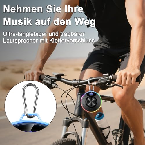 Tragbarer Zylinder-Speaker von Donerton mit 5000mAh Akku für 24 Stunden Playtime