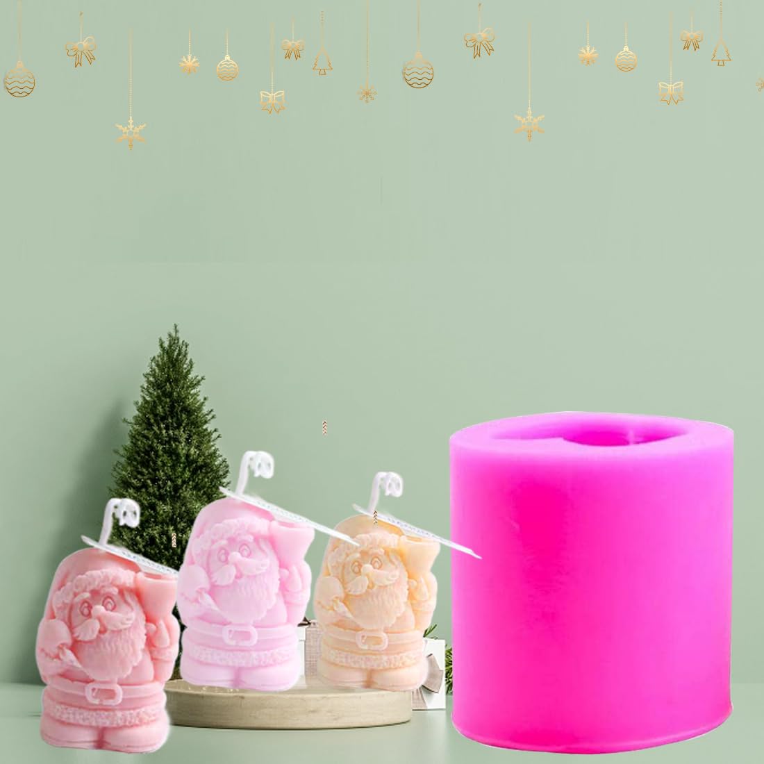 Moule En Silicone Pour Sapin De Noël,ANNEFLY Sapin De Noël 3D Bougie Aromathérapie Moule Pour Savons Artisanat-C (6.5x11cm) - Beaux-Arts Et Loisirs Créatifs