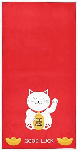 フェイスタオル 薄手 タオル 人気 おしゃれ 抗菌防臭 招き猫 速乾 ふわふわ 耐久性 装飾