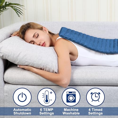 Image of 24x20 Inch Electric Heating pad for Back Neck Shoulder Knee Arms Legs- Electric Heat Pads with 6 Heat Settings & Auto Shut Off &Dry /Moist Heat Heating Pad for Birthday Mother Father Girl Men Women
