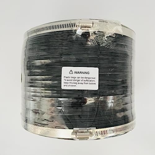 LOOTICH Rura elastyczna z aluminium i PCW, 204 mm średnicy, 2,5 m długości, wąż powietrza wylotowego, do łazienki, kuchni, hydroponiki, wentylacji HVAC, 2 obejmy do węża ze stali nierdzewnej, czarny