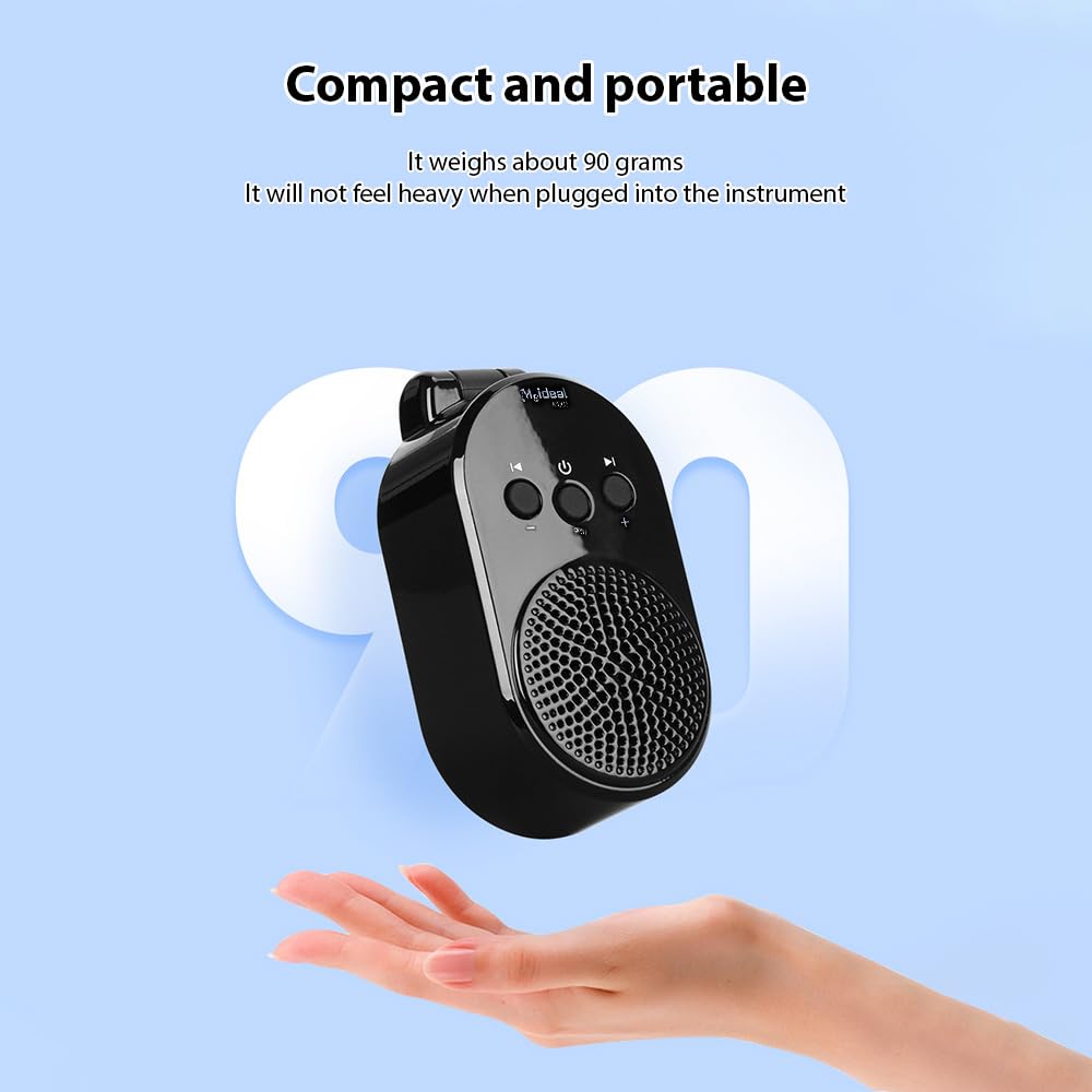 Amplificateur de guitare BT portable 5 W pour toutes les guitares électriques et instruments à vent Amplificateur de type C rechargeable à 270 degrés rotatif Plug and Play, haut-parleur