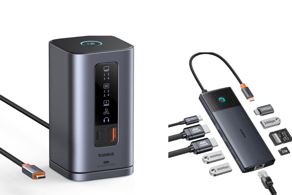 Baseus Spacemate Docking Station, 11-in-1 USB-C Dock for Win