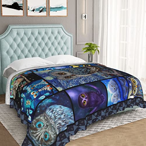 Owl Gifts For Women, Owl Blanket 50''X60'', Owl Decor, Owl Receiving Blankets Birthday Christmas Owl Lover Gifts Soft Cozy Flannel Throw Blanket For Couch Sofa All Season Owl Blankets For Girls #TOP3