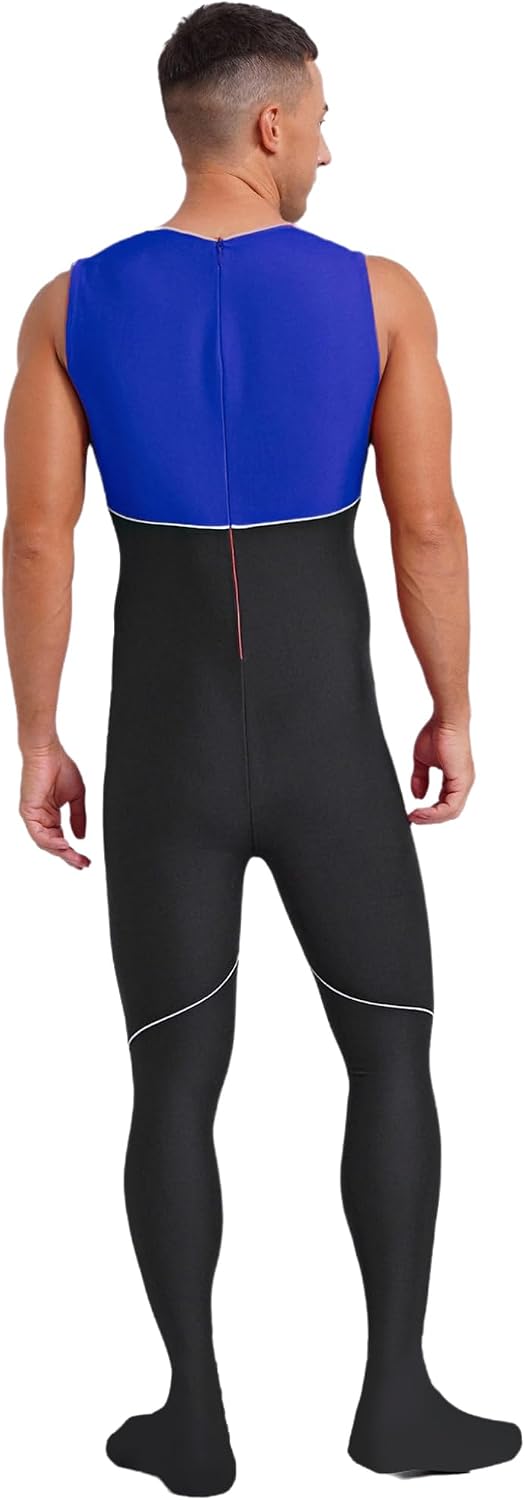 XUNZOO Men's Tank Leotard Ballet Sleeveless Full Body Tight Jumpsuit Unitards Dance Gymnastics Costumes