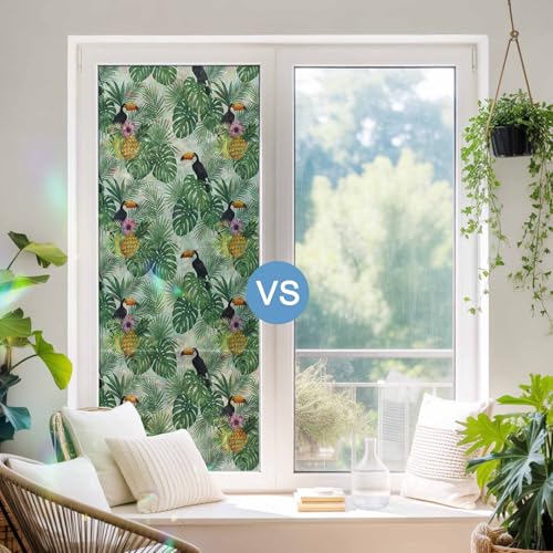 Película adhesiva para ventana con diseño 3D vidriera 17.7x39.3 in miniatura 3