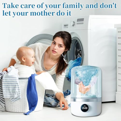 Mini Washing Machine Underwear, Cordless Mini Washing Machines,1.2L Underwear Washing Machine, Portable Laundry Cup for Home, Apartment, Camping, Travel - Image 4