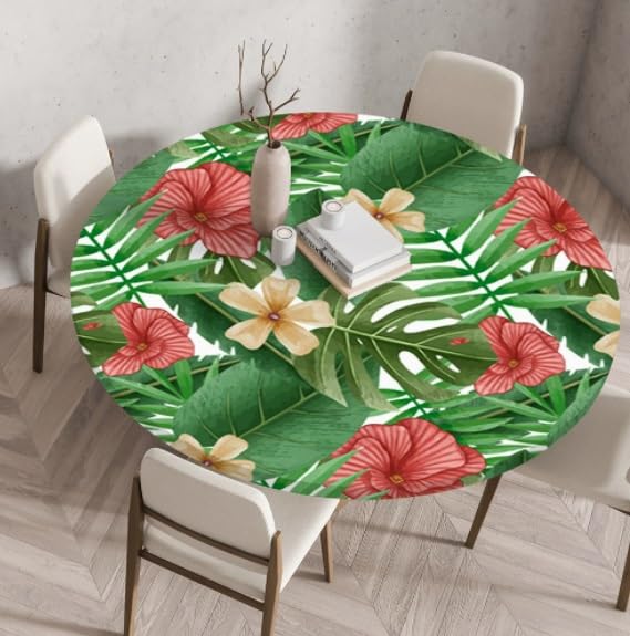 Nappe ronde florale couverture de table élastique 140cm
