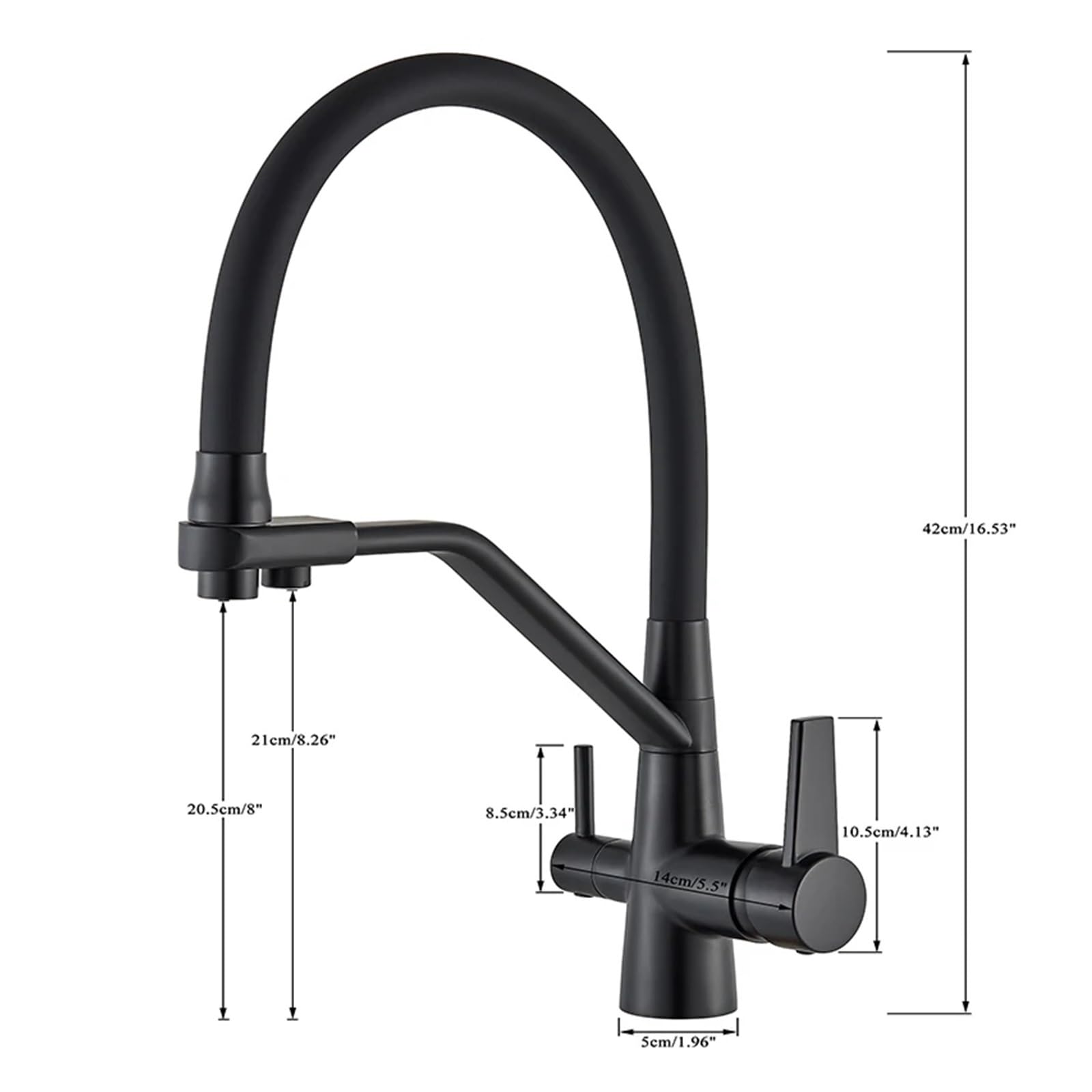 Rubinetto Filtrante da Cucina, in Ottone Dorato Spazzolato, con Purificatore, Doppio Spruzzatore, per Acqua Potabile, Miscelatore per Lavello da Appoggio, Rubi,Purple