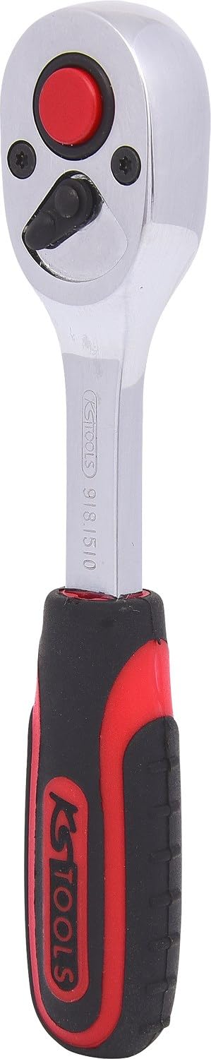 KS Tools 918.1510 - Mini carraca reversible Chrome, 72 dientes (longitud 110 mm, 1/4")