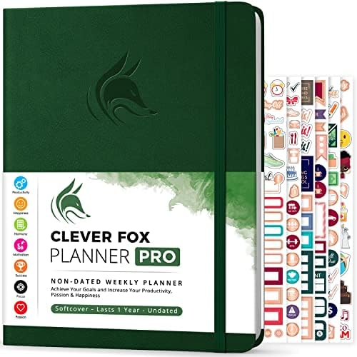 Clever Fox Planner PRO  Weekly & Monthly Life Planner to Increase Productivity, Time Management and Hit Your Goals  Organizer, Gratitude Journal  Undated  21.5x28cm  Lasts 1 Year (Royal Blue)