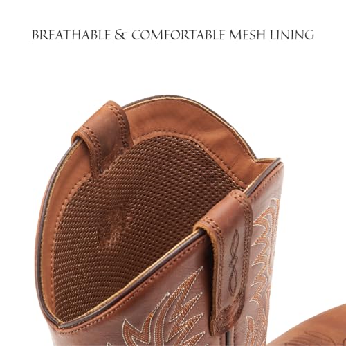 Image of SUREWAY Cowboy Boots For Men - Mens Square Toe Western Boot,Oil /Slip Resistant,Durable Fashionable Classic Pull on 10 Inch Boots Mid Calf Wellington Boots