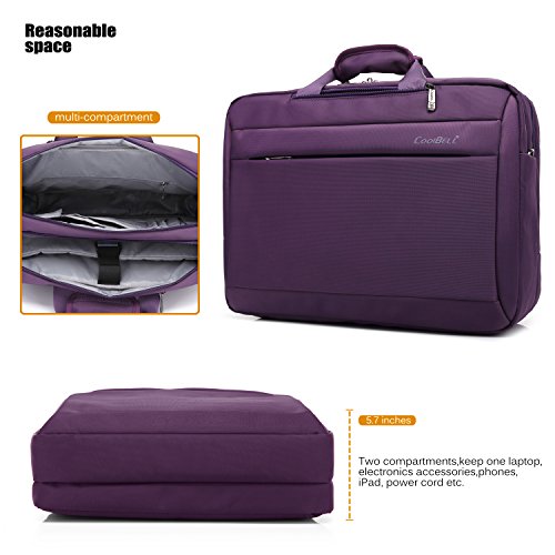 CoolBELL 15.6 Inches Convertible Laptop Messenger Bag Oxford Cloth Shoulder Bag Backpack Multi-Functional Briefcase for Laptop/MacBook/Tablet Women (Purple)