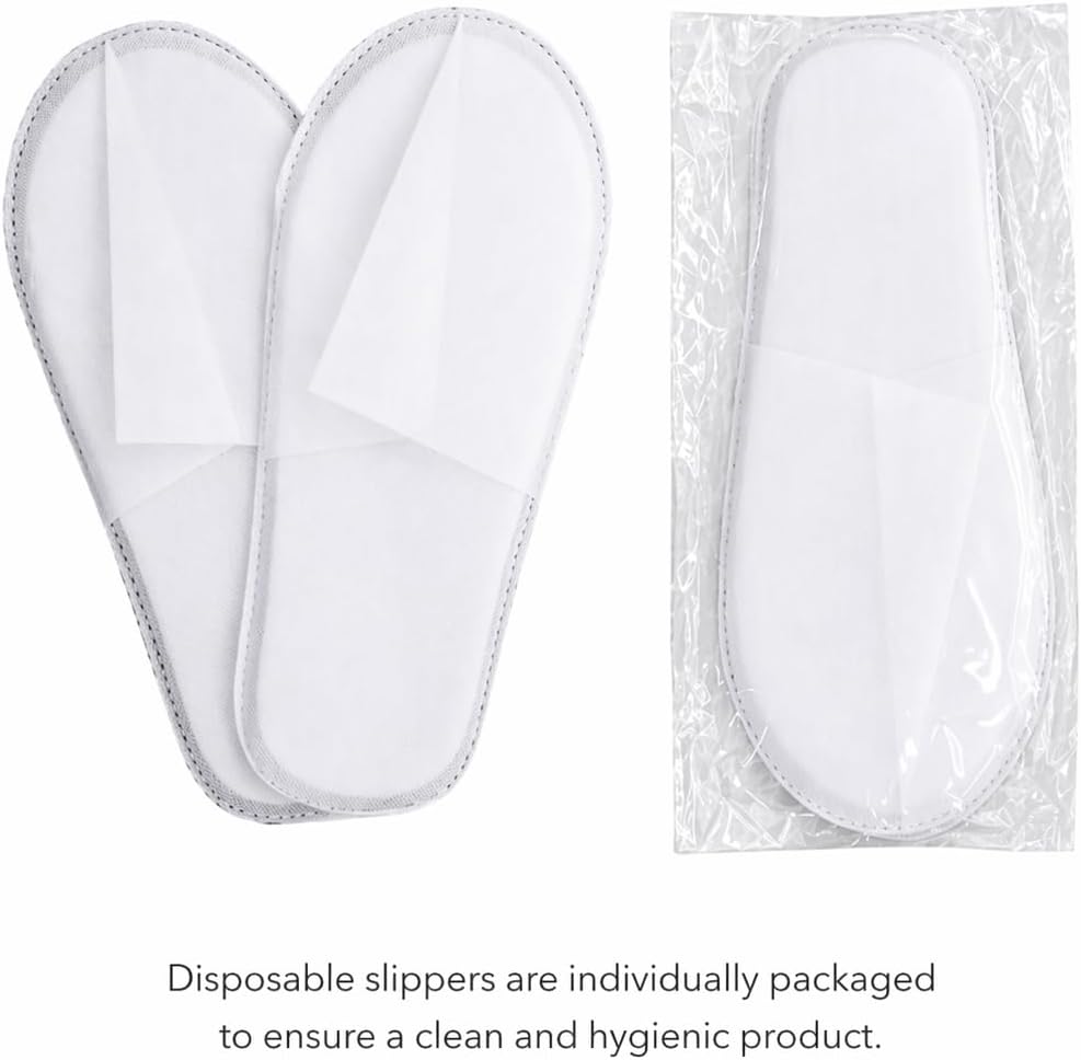 Disposable Slippers 4 Pairs, Hotel Guest Slippers Closed Toe for Spa, Airbnb, Travel, Hospitality Use