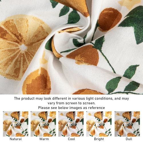 Image of R home Orange Printed Cotton Table Napkins Set of 6 (40x40 cm / 16x16 Inches) Reusable & Machine Washable Cloth Napkins for Dining Table, Dinner, Parties & Kitchen Use with Hemmed Edges