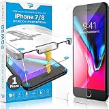 Power Theory Protector Pantalla para iPhone 8/iPhone 7 [2 piezas] Cristal Templado Ultrafino (0.33mm), Vidrio Ultraresistente (Dureza 9H) con Kit de Instalación anti Burbujas