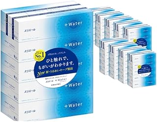 エリエール +Water 180組 5箱 10パック 計50箱 ティッシュペーパー 箱 やわらか 保湿成分配合 まとめ買い 紙 防災 常備品 備蓄品 消耗品 備蓄 日用品 生活必需品 北海道 赤平市 2025_CP