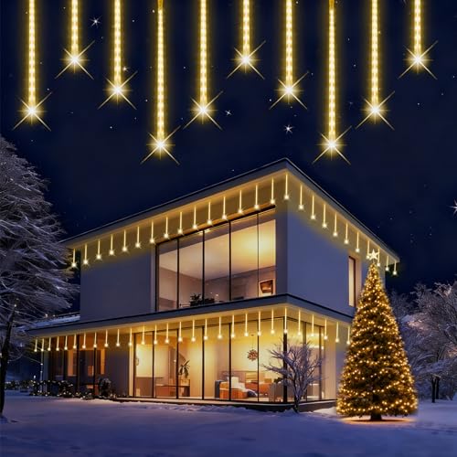 Weihnachtsbeleuchtung Außen,16 Röhren 40 CM 576 LEDs eiszapfen...