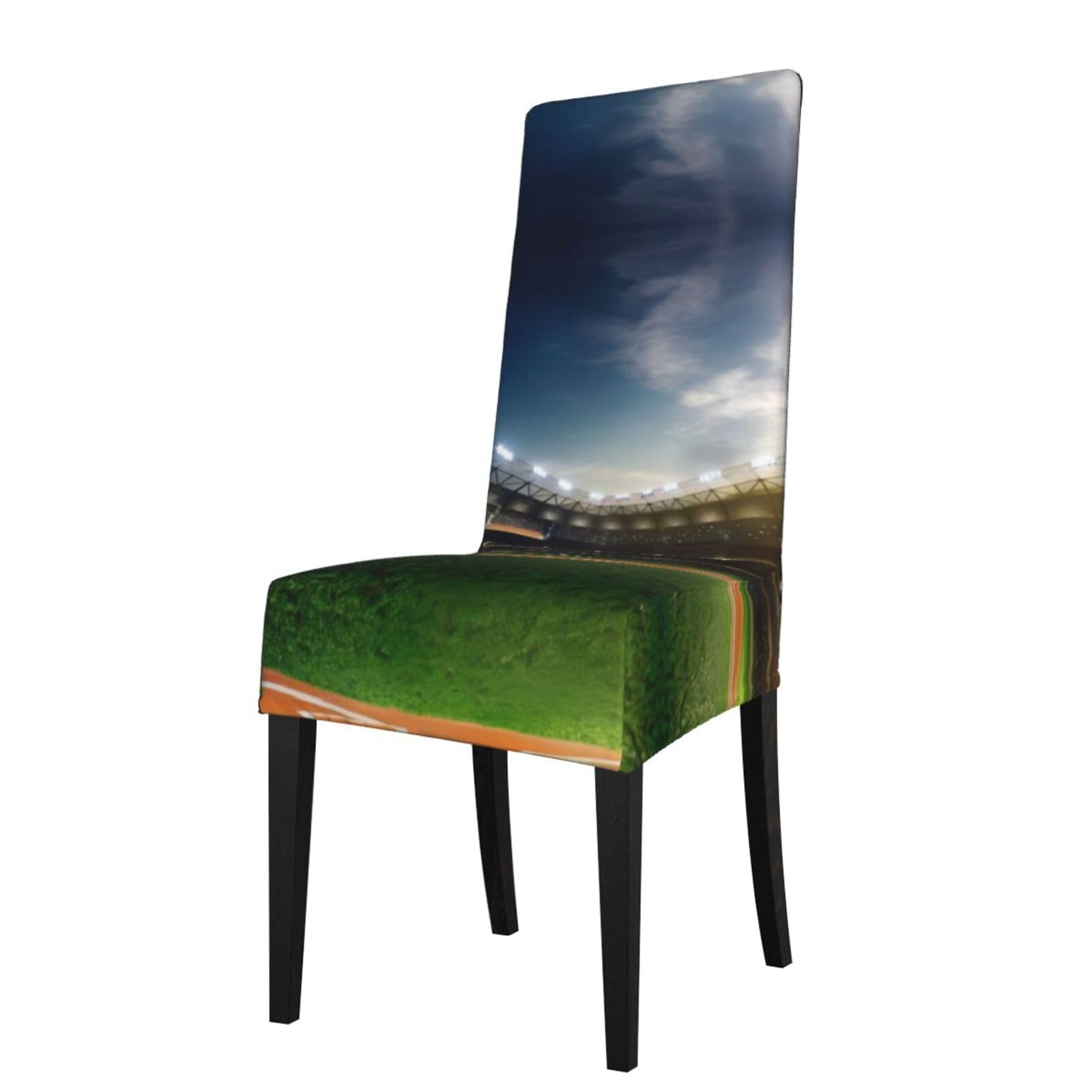 Yyhwhjde Black Green Baseball Field Backdrop Prints Dining Chair Throw Covers - Stretchable Spandex Slipcovers For Chair Protection & Refreshing Your Dining Room