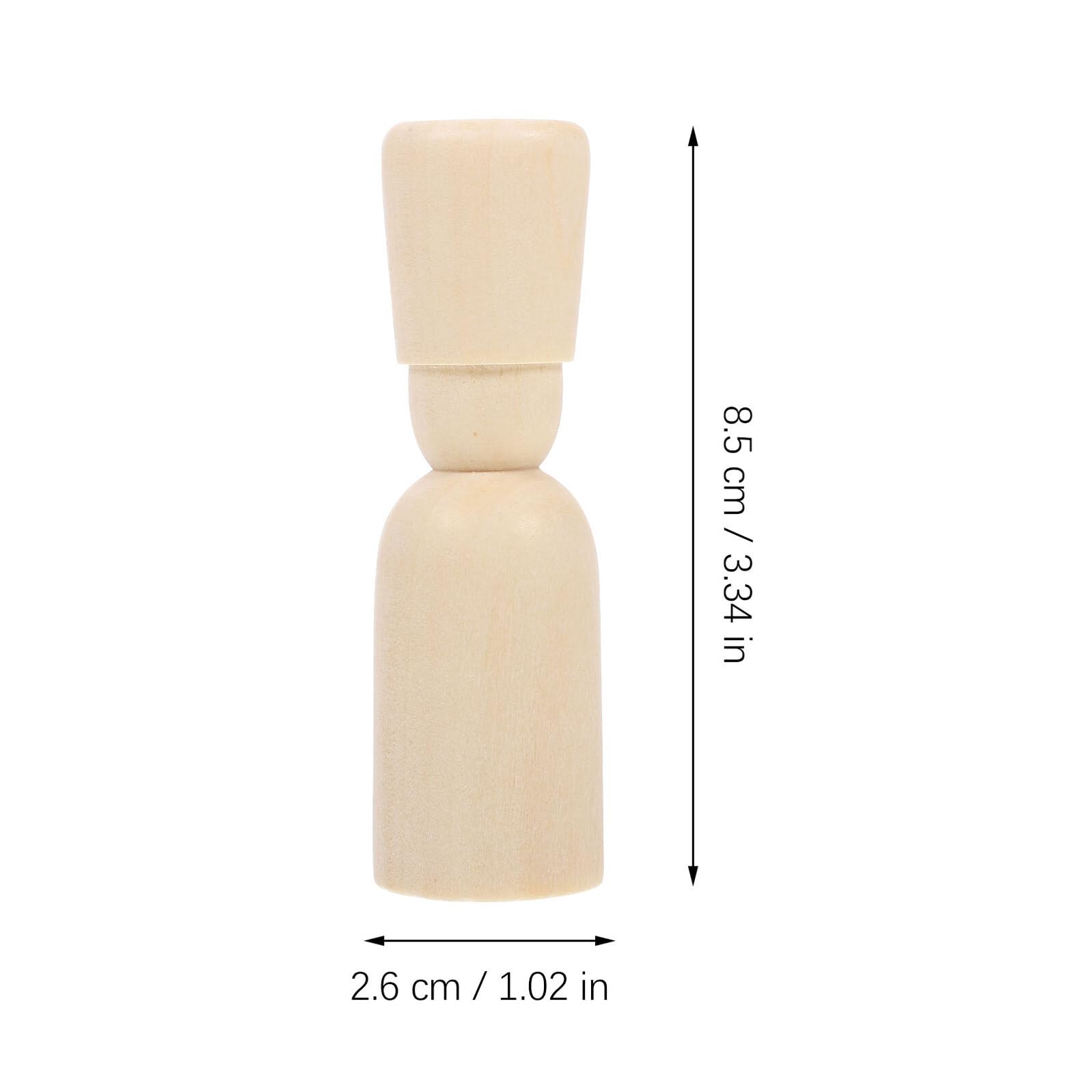Muñecos de Madera para Pintar para Niños, 20 Piezas 26x85 Mm